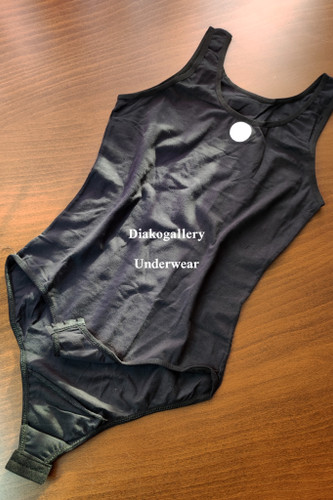 بادی مشکی نخی ساده قزن دار با فاق دو لایه نخی برند ترک دورالوکس سایز کوچک ۳۴/۳۶